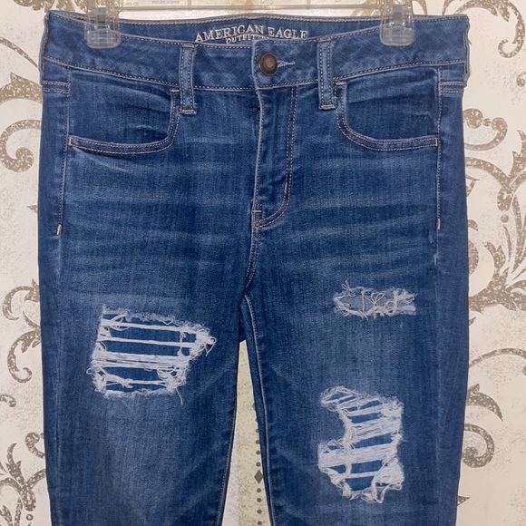 AE Super Super Stretch Distressed Jegging - Picture 3 of 4